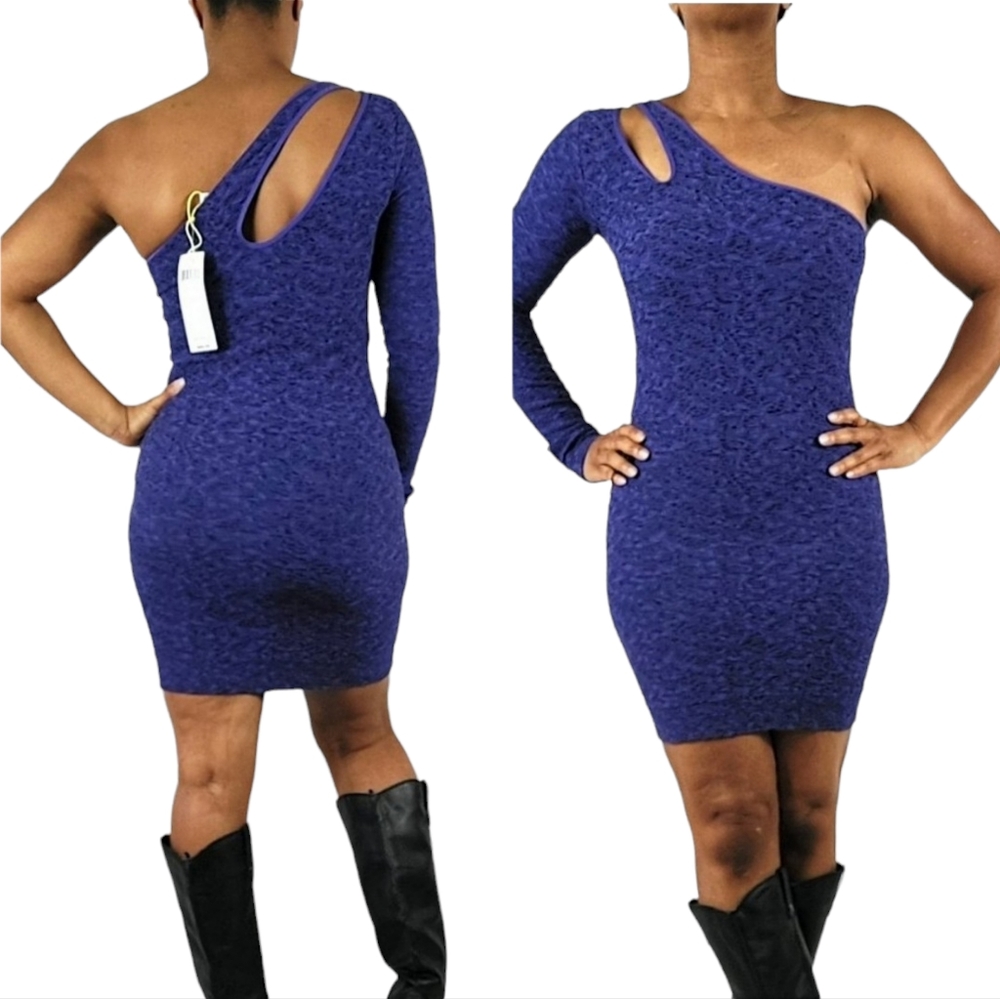 BCBGeneration Peri Blue One Shoulder Mini Dress